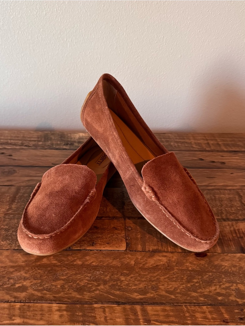 Born Women's Suede Loafers in Rust
